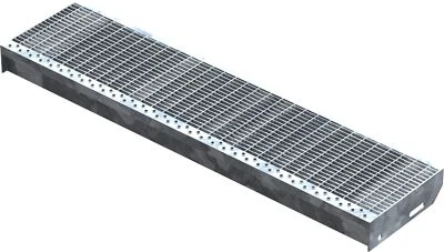FENAU GMBH Gitterroststufe Stiege Stahl feuerverzinkt Treppenstufe 1000x240mm mw30/10mm R11