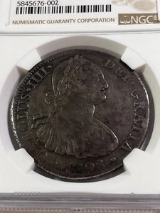 1798-Mo FM 8 Reales Large Silver Coin Graded XF 40 by NGC - Picture 1 of 4