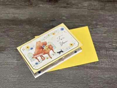 Gatito con Tarjeta Multiusos Piano Antiguo Pop-up ❘ Tarjeta de Invación ❘ Tarjeta de Regalo Foto 1 de 4