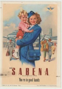 Etiquette de bagage SABENA Belgian airlines "You are in good hands" - Imagen 1 de 1