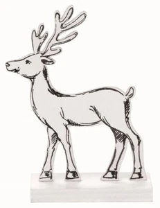 Deko Holzhirsch weiss 14cm Deko Tischdeko Hirsch Reh zum bemalen Weihnachtsdeko - Bild 1 von 1