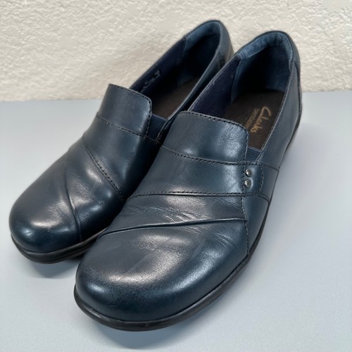 Scarpe basse Clarks Bendables May Marig donna taglia Tomaia in pelle marina 8M comoda