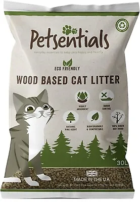 Petsentials Woodbased Absorbent Cat Litter 30L (Previously Mayfield) • 14.57£
