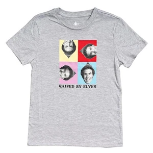Juniors Buddy The Elf Christmas Movie Raised by Elves Heather Grey T-Shirt Tee - Picture 1 of 12