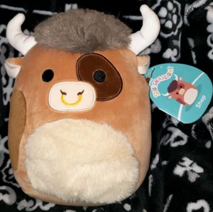 Squishmallows 7 - 8" Shep Brown Spotted Bull Cow 2023 Wildlife Squad KELLYTOY - Picture 1 of 5