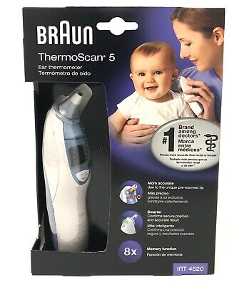 BRAUN ThermoScan IRT4520 Digital EAR THERMOMETER Adult/Child/Baby NEW • 131.63$