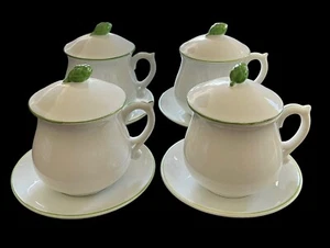 "Juego de 4 juegos de té vintage Sibleys con tapa y platillos 3,75"" hecho en Japón excelente" - Imagen 1 de 10