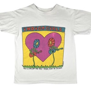 Indigo Girls 1990 Tour T-Shirt 90s white short sleeve tee Reprint Unisex NH5705