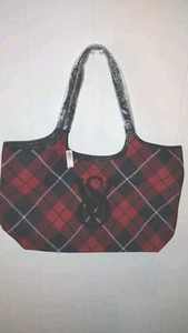 Victoria's Secret Sherpa Logo Plaid Tote Weekender Bag 2023 - NEW WITH TAGS - Picture 1 of 8
