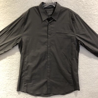 GUESS Slim Fit Button Down Dress Shirt Mens Size XL/TG Long Sleeve Modern Gray - Image 1 of 4