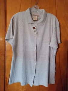 Nuevo con etiquetas Top Woolrich Avena Brezo Manga Corta Botón Algodón Damas De Colección Talla XL - Imagen 1 de 9