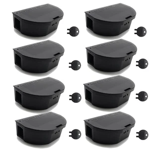 8 Pack Mouse Bait Stations with 8 Keys, Outdoor Rodent Box Station for Mice - Picture 1 of 7
