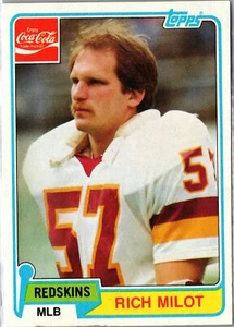 Rich Milot 1981 Topps Coca-Cola Washington Redskins #4 Washington Redskins - Picture 1 of 2