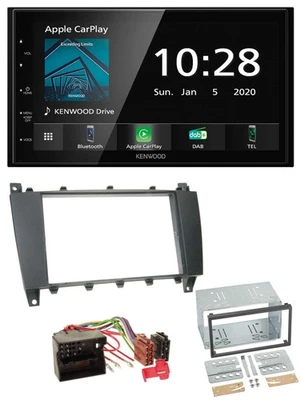 Kenwood Bluetooth MP3 DAB USB 2DIN Autoradio für Mercedes C-Klasse - Bild 1 von 4