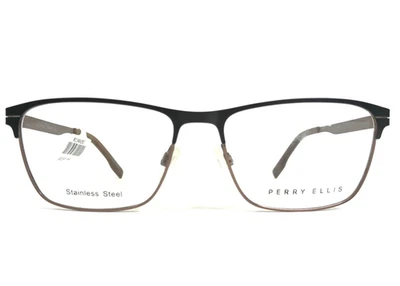 Perry Ellis Eyeglasses Frames PE408-1 Matte Dark Green Brown Square 55-16-140