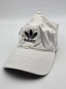 Adidas Hat Cap Youth Kids Strapback Trefoil Logo White OSFY *Stained - Picture 1 of 14