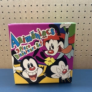 Vintage Animaniacs 1994 3 Piece Dinnerware Set New- Open Box - Picture 1 of 9