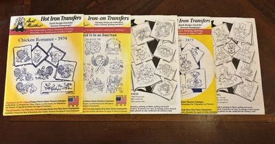 Lot of 5 AUNT MARTHA’S White Label Iron Embroidery Cross Stitch Pattern Transfer - Image 1 of 4