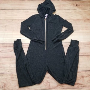 Savage Fenty Womens Jumpsuit XS Gray Lightweight Sheer Zip Hooded Sleep Metallic - Picture 1 of 9