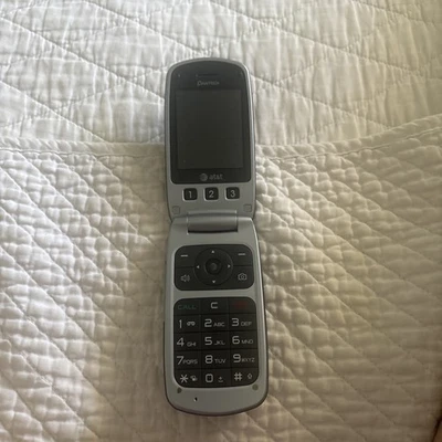 Pantech-Gray (AT&T) Cellular Flip Cell Phone W/Battery & Charge Cord - TESTED - Image 1 of 3
