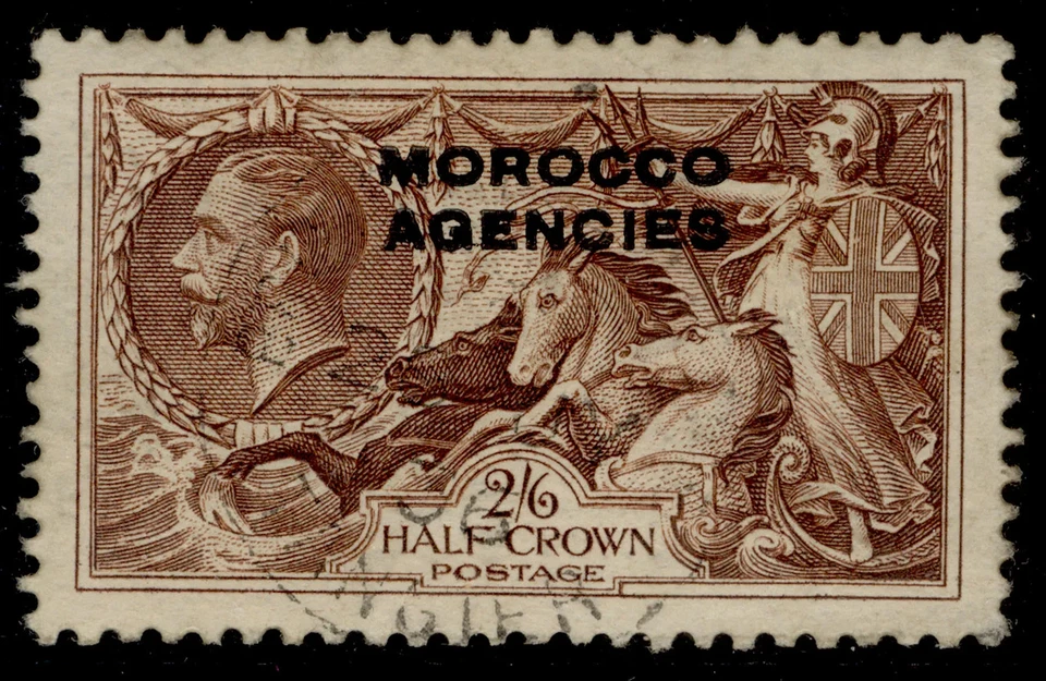 AGENCIAS MARRUECOS (GB) GVI SG73, 2s 6d marrón chocolate, BIEN USADO. Cat 75€. CDS Foto 1 de 1