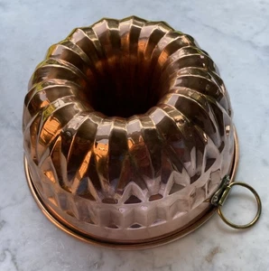 Vtg Polished Copper Baking Cake Jelly Mold Rolled Edge French Country German? - Picture 1 of 16