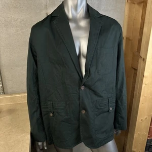 Duluth Trading Co Blazer Jacket Mens XL Green Cotton Utility Workwear Pockets CC - Picture 1 of 5