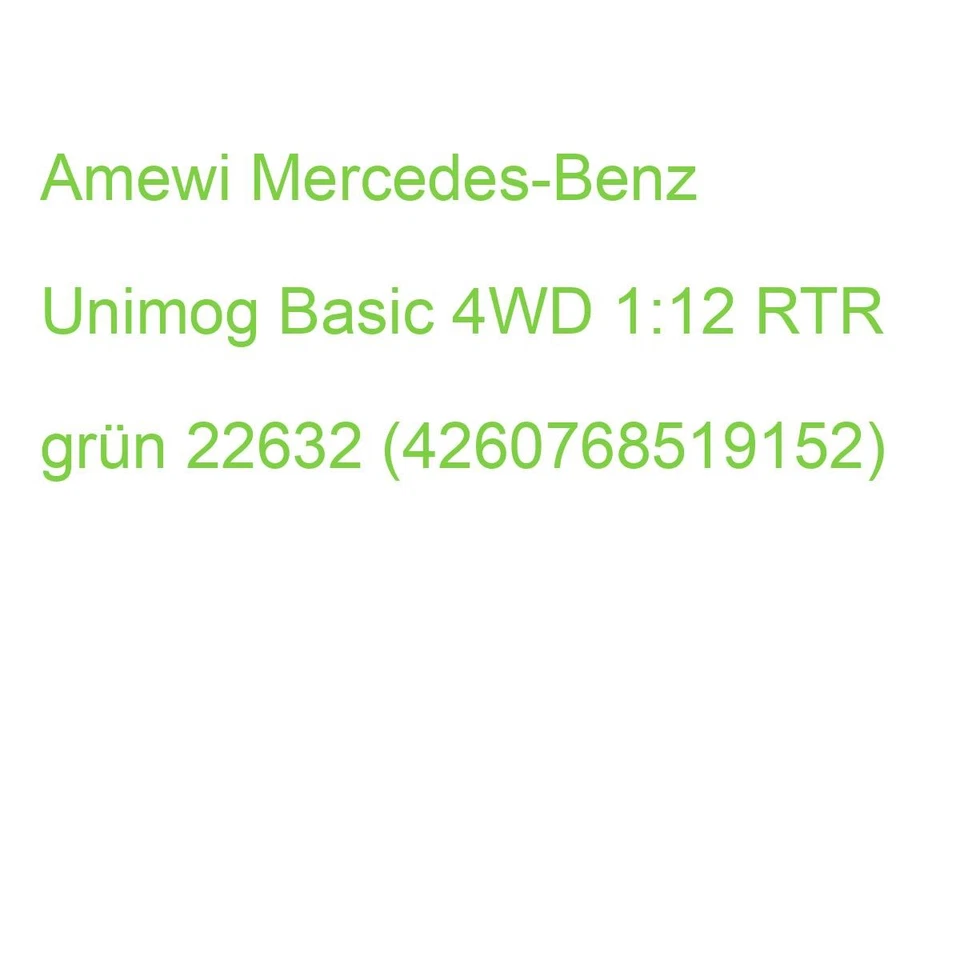 Amewi 22632 Unimog Basic 1 12 Elektro RC Modell-LKW RtR grün 1697748