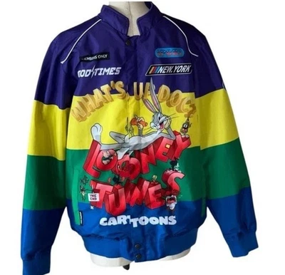 Members Only Looney Tunes Racer Windbreaker Jacket Bugs Bunny AOP Men’s M - Image 1 of 4