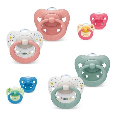 NUK Signature Baby Silikon Schnuller Nuckel in 2er Schnullerbox Transportbox