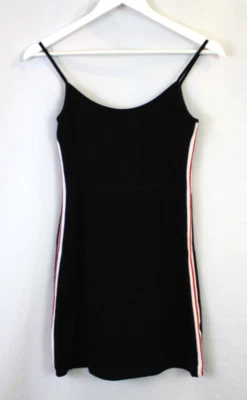 Brandy Melville Dress Womens Small Black Kyran Bodycon Mini Striped Y2K Cotton - Image 1 of 4