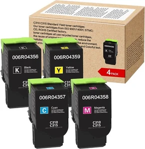 4 Pack (K/C/M/Y) Compatible Toner Cartridges for Xerox C315 C310 C310DNI C315DNI - Zdjęcie 1 z 9