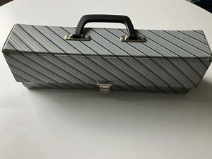Cassette Tape Storage Case Grey with Carry Handle 18 Tape Compartment Single Row - Picture 1 of 6