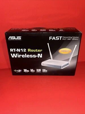 ASUS RT-N12 300 Mbps 4-Port 10/100 Wireless N Router (RT-N12 B1) SEALED - Image 1 of 4