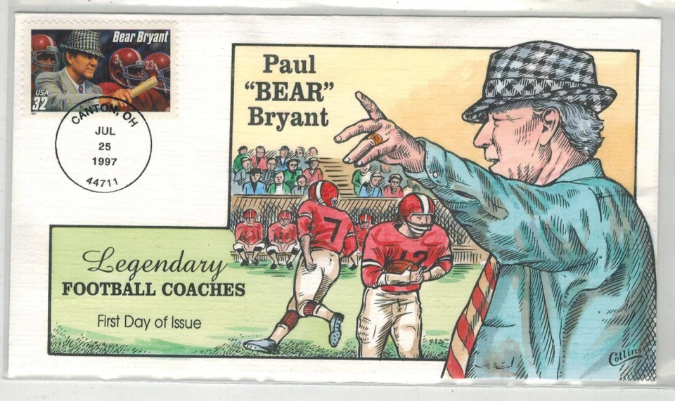1997 COLLINS HANDPAINTED LEGENDARY FOOTBALL COACHES 3148 BEAR BRYANT ALABAMA - Image 1 of 1