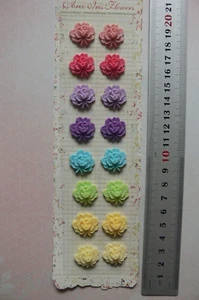 Colección Arco Iris 16 ESCULTURAS BRILLANTES Mezcla de Flores ARCILLA POLÍMERO 18mm PRIMA EBRB - Imagen 1 de 3