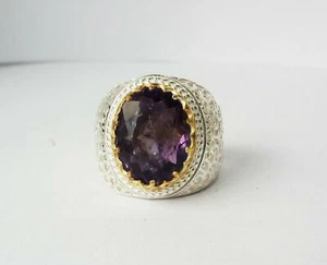 Herren Handarbeit Ring Türkische Handarbeit Silber Männerring, Alexandrit Ring  - Bild 1 von 7