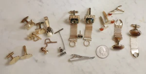 VTG Lot Of Men's Cuff Links, Tie Pins,  Bars, Lapel Pins Swank DANTE & Unmarked - Picture 1 of 22