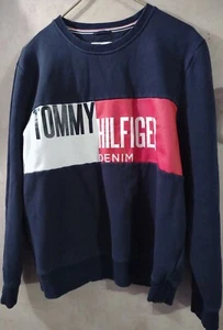 Vtg Tommy Hilfiger Denim Sweatshirt Men's SZ L, Vtg Tommy Hilfiger Winter Shirt - Picture 1 of 12