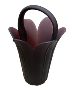 MIKASA JAPAN FROSTED DEEP PLUM PURPLE PETAL VASE SEE DESC - Picture 1 of 8