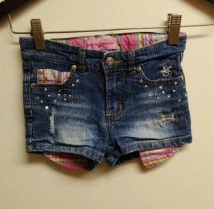 Beverly Hills Polo Club Girls Distressed Denim Shorts Size 6 - Picture 1 of 3