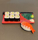 Vintage Clay Art  Sushi Tray Salt & Pepper Shakers Set HTF 2003 Collectable
