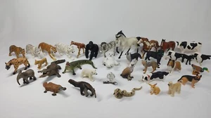 Lot Of 38 Schleich Safari Ltd And Other Brand Animals Figures Rare Farm Zoo Wild - Picture 1 of 11