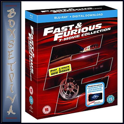 FAST & FURIOUS 1 - 7 PLUS BONUS DISC COLLECTION   **BRAND NEW BLU-RAY BOXSET*** - Image 1 of 2
