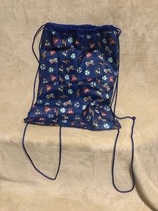 Boys Swim Bag School PE Draw String Bag Gamer Design Blue - Picture 1 of 6