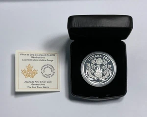 Moneda de plata fina RCM Canadá 2022 $20 1 oz Generations The Red River Métis - Imagen 1 de 13