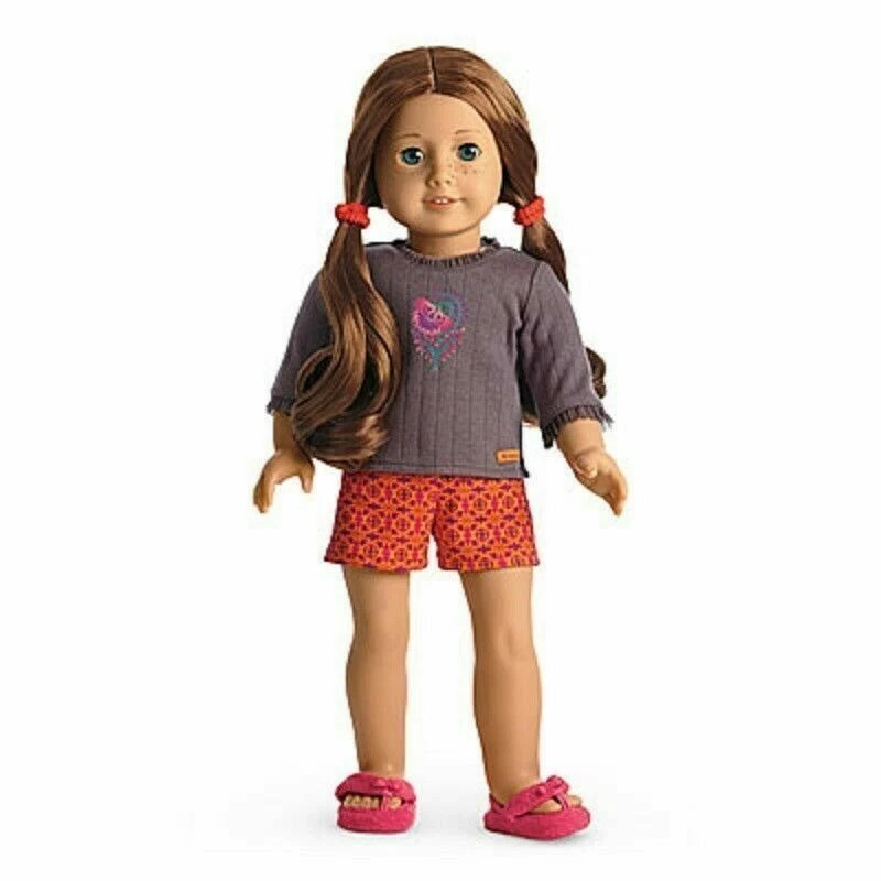 American Girl Le Saige Pajamas for Dolls Slippers Fuzzy Pj's Set 2013