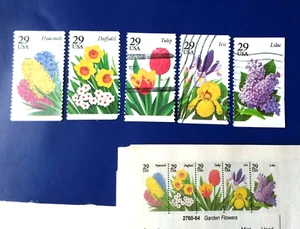 1993 Stamps: One Full Set of 5: SC#27xx Garden Flowers (Get Like Pictures) - Picture 1 of 8