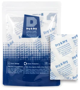 100 gram X 2 Packets "Dry & Dry" High Quality Pure Reusable Silica Gel Desiccant - Picture 1 of 8