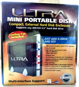 NEW Sealed, ULTRA MINI PORTABLE DISK Compact, External Hard Disk Enclosure NIB - Picture 1 of 5